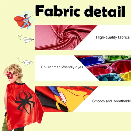 Vista 4 de MAKLULU Superhero Cape for Kids Halloween Superhero Double Sided Cape set Superhero Capes Toy for Boys