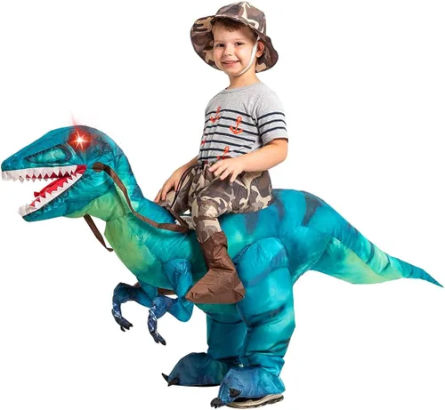 GOOSH Disfraz inflable de dinosaurio para niños, disfraces de Halloween para niños y niñas, divertido disfraz inflable para fiesta de Halloween,