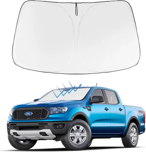 Vista 38 de Proadsy Parasol para parabrisas Rivian R1S 2022-2025 2026 de 4 capas plegable, protector de parasol frontal que bloquea los rayos UV, mantiene