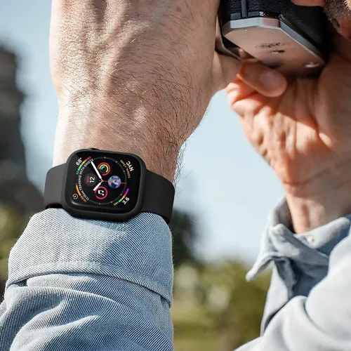 Vista 5 de GEAK - Funda protectora para Apple Watch de 1.654 pulgadas (1.654 in) Serie 3, cobertura completa parachoques iWatch Series 2 Series 1 con protector