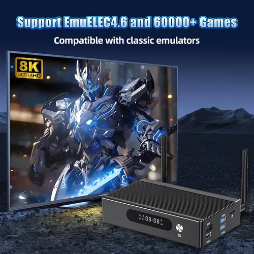 Vista 6 de Super Console X3 Pro Retro Game Console 70000+Games 60+ emuladores, EmuELEC4.6 y Android y CoreELEC 3 en 1, 2.4G y 5G WIFI y BT5,1000M ethernet