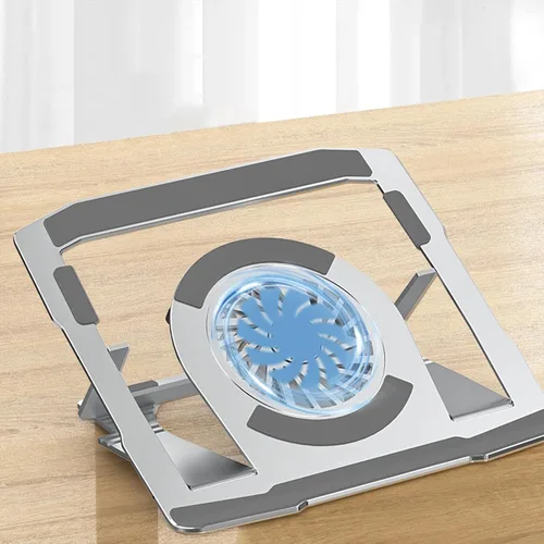Vista 2 de Ergonomic Laptop Holder with MultiAngle Aluminum Cooling Bracket with Quiet Fan 6 Height Portable Laptop
