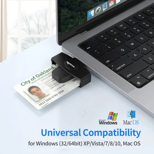 Vista 3 de USB C DOD Militar USB Acceso Común CAC Lector de Tarjetas Inteligentes y Lector de Tarjetas SIM ID CAC Lector de Tarjetas Compatible con Mac
