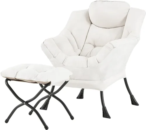 Vista 144 de Welnow Silla Lazy con otomana, moderna silla de descanso con reposabrazos y un bolsillo lateral, sillón para sofá de ocio, sillón de lectura