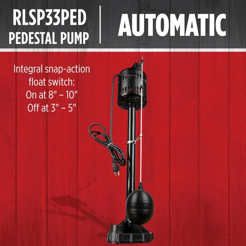 Vista 12 de Red Lion Bomba de pedestal automática RL-SP33PED, 115V, 1/3 HP, 3300 GPH