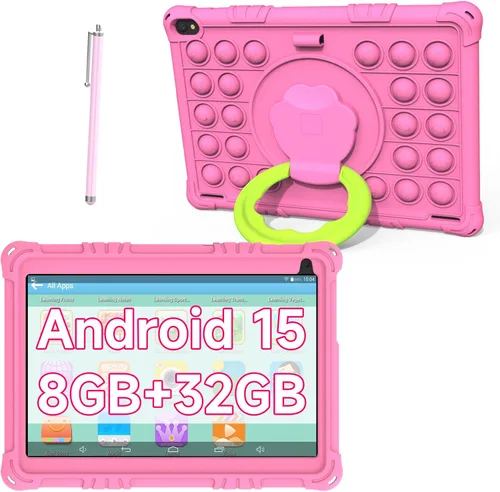 Vista 8 de Tablet Android 15 para niños, tabletas de 10 pulgadas para niños, 8 GB RAM 32 GB ROM 1 TB expandible, tableta para niños pequeños con control