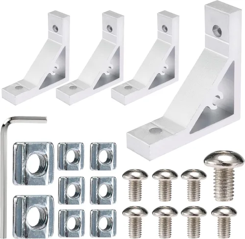 Vista 12 de BELLA BAYS 30Series 10Sets de conector interior plateado en forma de L, conector de esquina oculta, accesorios de extrusión de aluminio 3030