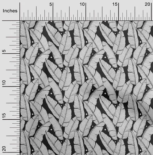 Vista 2 de oneOone Cotton Flex Black Fabric Tropical Craft Projects Decor Fabric Printed by The Yard 40 Inch Wide-7Y