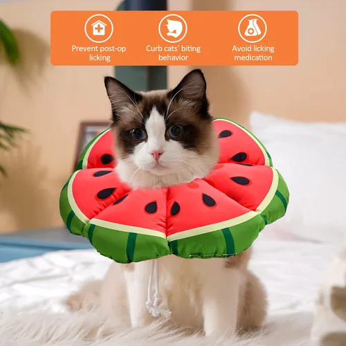 Vista 2 de Avont Collar de cono para gato, suave, ajustable, alternativa de collar E para gatos, gatitos, cachorros, cono de cuello isabelino de la vergüenza
