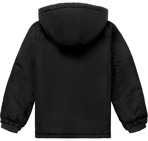 Vista 2 de WULFUL Chaqueta de esquí impermeable para niño, abrigo de invierno con capucha de forro polar cálido para nieve