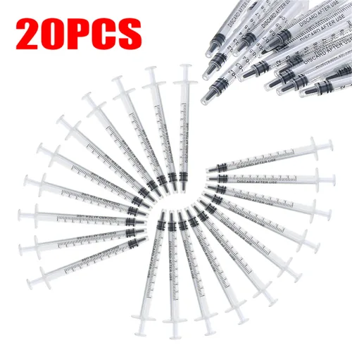 Vista 9 de ¡Sin aguja! 20 jeringas de plástico reutilizables de 0.0 fl oz con medición hidropónica de plástico de medición de nutrientes jeringa herramientas