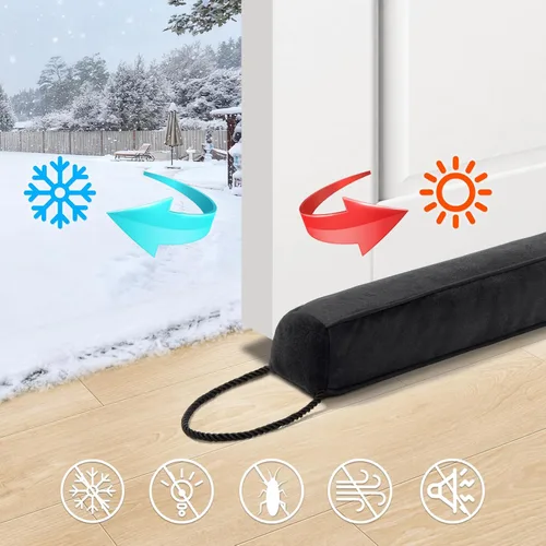 Vista 5 de Comfyanno Tope con peso de 36 pulgadas para debajo de la puerta, se adapta a la parte delantera, dormitorio, puerta interior, fácil de instalar