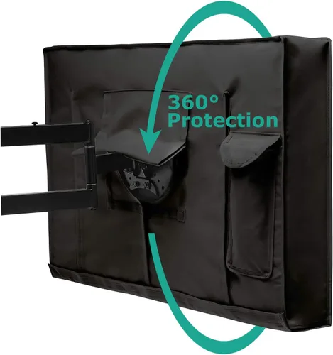 Vista 8 de SunPatio Funda para TV al aire libre, cubierta de pantalla impermeable y resistente a la intemperie, se adapta a la mayoría de monturas y soportes