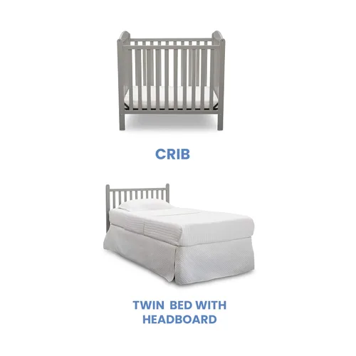Vista 4 de Delta Children Emery - Mini cuna convertible con colchón de 2.75 pulgadas, color gris