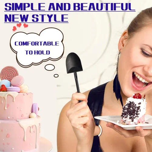 Vista 6 de OaaXbbECco Cucharas de postre plásticas desechables lindas de la novedad de la forma de la pala (50)