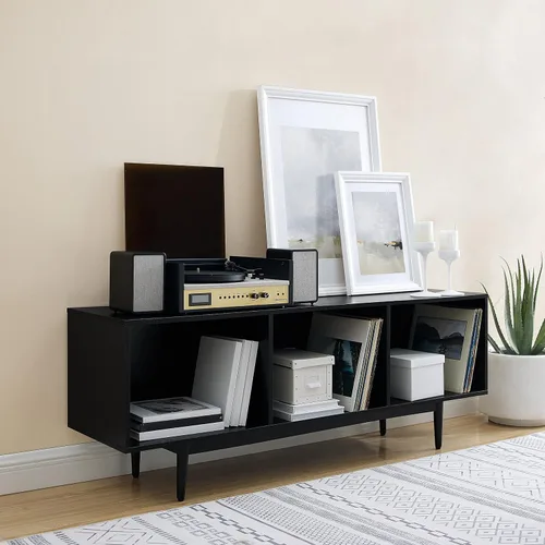 Vista 5 de Crosley Furniture Liam - Soporte para TV de almacenamiento de discos grande