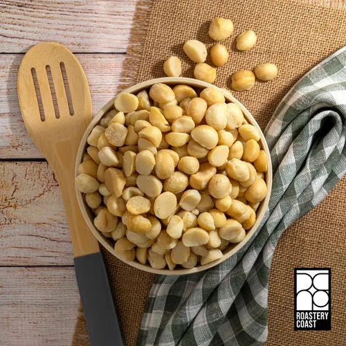 Vista 6 de Nueces Just Macadamias - (Macadamias crudas, proyecto sin OGM verificado, certificadas sin gluten, grasa saludable, precio al por mayor)