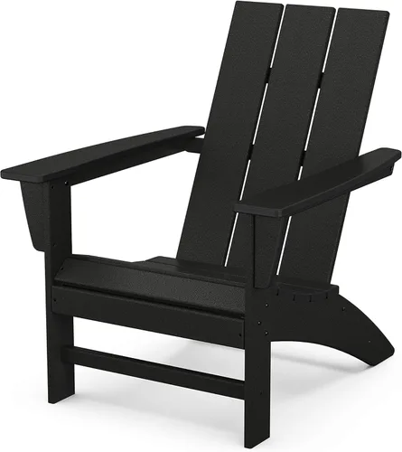 Vista 15 de Silla moderna AD420WH tipo Adirondack de Polywood, Blanca, Construcción duradera de polietileno de alta densidad, Fácil montaje, Resistente al agua
