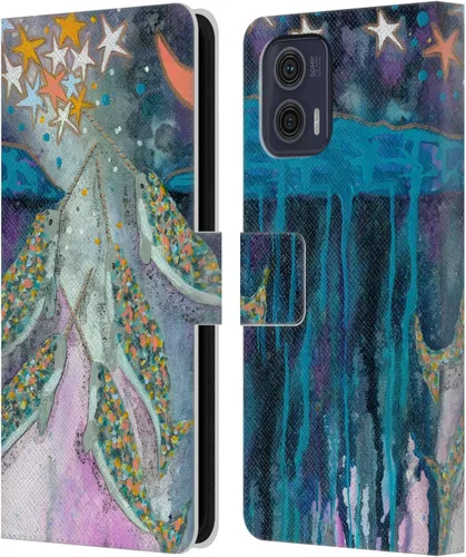 Vista 20 de Head Case Designs Officially Licensed Wyanne Blue Watercolour Bear Animals 2 Leather Book Wallet Case Cover Compatible with Motorola Moto G73 5G