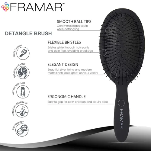Vista 2 de Framar Cepillo desenredante para cabello rizado – Cepillos para el cabello para mujeres, desenredante húmedo, cepillo para cabello húmedo