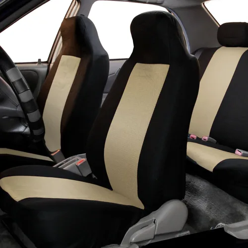 Vista 4 de FH Group - Juego de fundas de asiento de tela plana para todo uso para asientos tipo cubo, 2 piezas de ajuste universal, lavables, para SUV, sedán