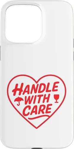 Vista 31 de Handle with Care - Cute Heart Warning Design Case for iPhone 17