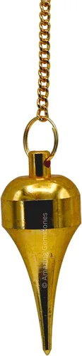Vista 71 de Péndulos de metal curativos de Amazing Gemstone para adivinaci��n, cúpula dorada de acero de cobre de alta energía, péndulo de bronce, péndulos
