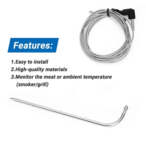 Vista 5 de Stanbroil Sonda de carne para parrillas de pellets Pit Boss/ahumadores, sonda termómetro de enchufe de 0.138 in con alta precisión, 1 paquete