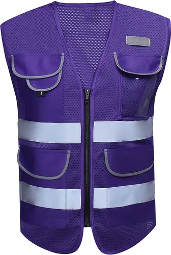Vista 13 de Shine Bright Chaleco de seguridad – Alta visibilidad con correas reflectantes y bolsillos – Premium, suave, duradero y transpirable