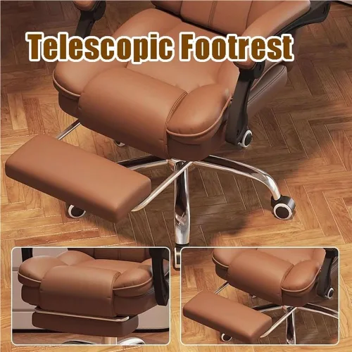 Vista 4 de Big and Tall Office Chair 400lbs Ergonomic Executive Desk Chair with Footrest High Back PU Leather Reclining Swivel Computer Chair Heavy Duty