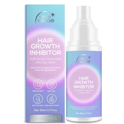VENUS VISAGE Inhibidor del cabello de 1.7 fl oz, espray mejorado para el crecimiento del cabello, no irritante, eliminación para cuerpo, cara,