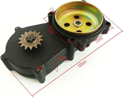 Vista 2 de T8F - Caja de engranajes con tambor de 14 dientes para moto de mini pit de 43 cc, 47 cc y 49 cc, moto de tierra, quad, ATV, buggy, go kart