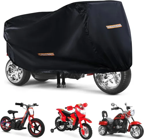 Vista 6 de Cubierta para coche de montar para niños, gran cubierta impermeable para ruedas de poder, cubierta universal para juguetes de coche de 210D