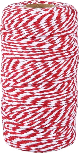 Vista 38 de Cuerda de hilo, cuerda de 328 pies, cuerda blanca y rosa para panaderos, cuerda para manualidades, cuerda para tejer, cuerda de macramé, cuerda