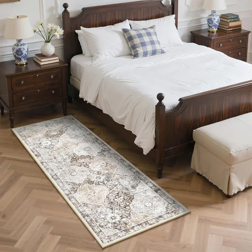 Vista 3 de Ileading Alfombras lavables para pasillo, 2 x 6, antideslizantes, para entrada, cocina, baño, dormitorio, lavandería, sala de estar, alfombra larga