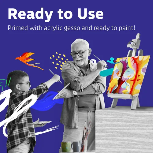 Vista 6 de Artlicious Lienzos para pintar – Paquete de 12,4 x 4 pulgadas de lienzo blanco – Paneles de arte 100% algodón para pintura al aceite, acrílico