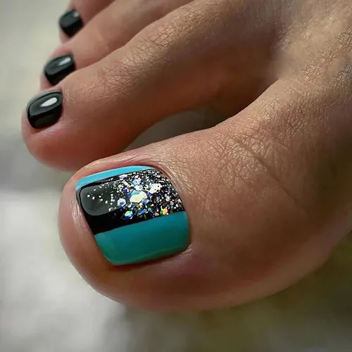 Uñas cortas a presión, uñas postizas de acrílico brillante con forma cuadrada con diseño de purpurina plateada, cobertura completa, uñas postizas