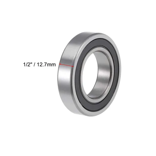 Vista 50 de uxcell 1654-2RS Rodamientos rígidos de bolas Z2 1-1/4 pulgadas x 2-1/2 pulgadas x 5/8 pulgadas de acero cromado sellado doble 2pcs