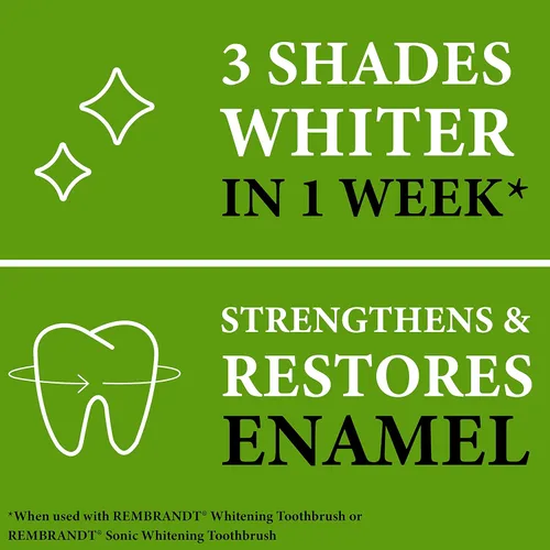Vista 6 de Rembrandt Deeply White + Pasta de dientes blanqueadora de peróxido, sabor a menta, 3.5 onzas (paquete de 2) (el embalaje puede variar)