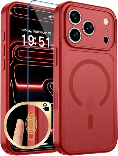 Vista 16 de zapica Funda magnética para iPhone Air, con protector de pantalla de vidrio templado, compatible con MagSafe, translúcida mate, a prueba de golpes