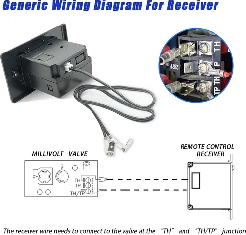 Vista 4 de Kit de control remoto de chimenea de gas de millivoltio RCST, termostato de encendido/apagado LCD compatible con válvulas de gas para chimeneas
