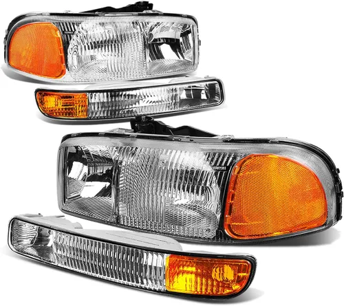 Vista 13 de DNA MOTORING HL-LB-SIERRA99-BK-CL1 Juego de 4 piezas de luces LED DRL para faros + lámpara de parachoques Compatible con Sierra/Yukon 99-07 NO es