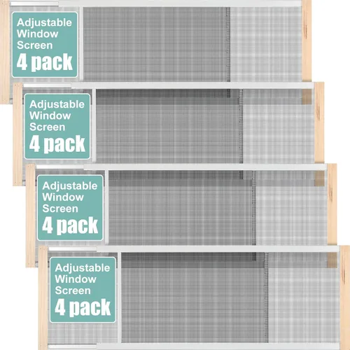 Vista 8 de Hicarer 4 pantallas ajustables para ventana, 18 pulgadas de alto x 25 a 45 pulgadas de ancho