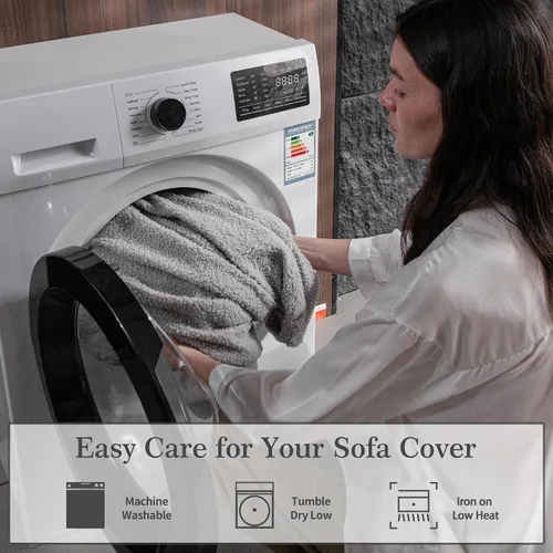 Vista 6 de Ohsio Fundas de cojín para sofá modular, suaves y elásticas, lavables, resistentes al desgaste, protector universal de muebles para sala de estar, 1