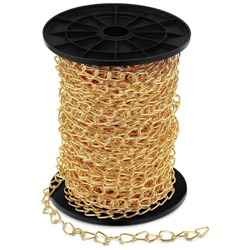 Vista 9 de Yaocom Cadena Jack Colgante de Acero Galvanizado de 50 pies, Carrete de Cadena de Metal Negro para Luminarias, Comederos para Pájaros, Luces