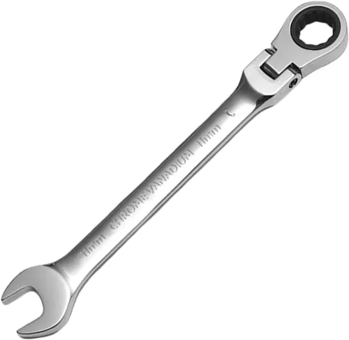 Vista 11 de WISEUP Llave de trinquete, llave CR-V de acero al cromo-vanadio de 0.315 in, llaves combinadas ajustables de 180 °, llave de trinquete de doble