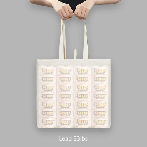 Vista 6 de TOPDesign 2 6 Paquete de 12 bolsas reutilizables para compras de comestibles, bolsas de lona plegables (paquete de 2)
