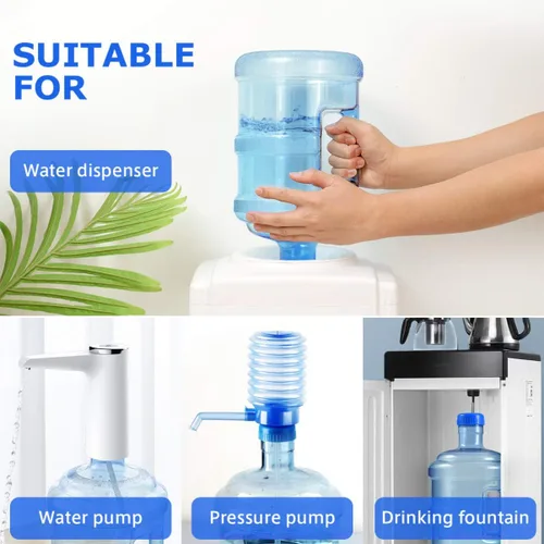 Vista 5 de BESPORTBLE Botella de agua sin BPA con tapas de rosca: Contenedor de agua de 5 L Mango de transporte de fácil agarre para deportes Camping Plástico