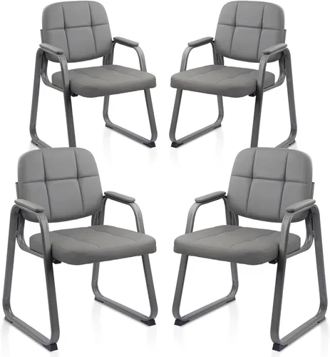 Vista 37 de CLATINA Silla de recepción de invitados, sillas de sala de conferencias, sillas de sala de espera con brazos acolchados, silla de escritorio sin