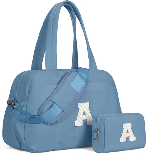 Vista 115 de Bolsa de lona Vogewood, bolsas personalizadas de fin de semana para mujer, bolsas de viaje con estuche de maquillaje, regalos de cumpleaños, Beige